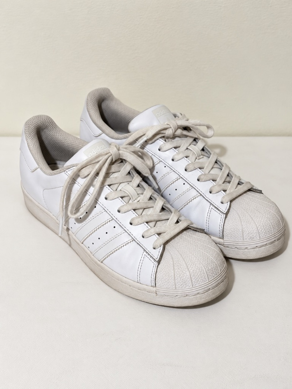 adidas White Leather Low-Top Sneakers